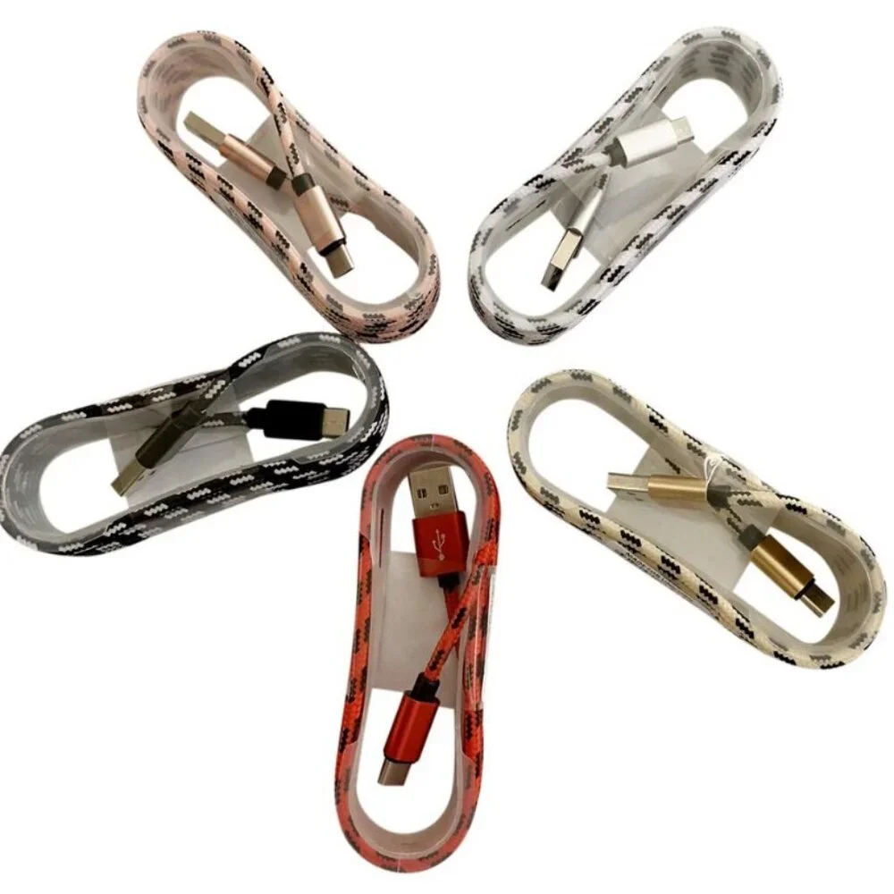 5 pack USB-C Charging Cables 5ft/1.5m Braided USB to USB-C Iphone Android